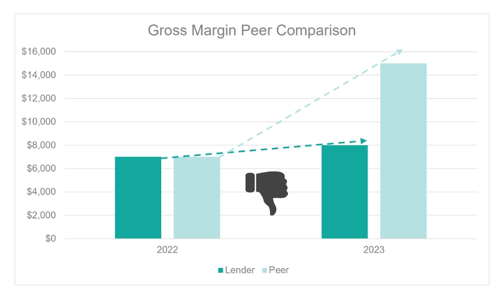 Gross margin peer comparison example