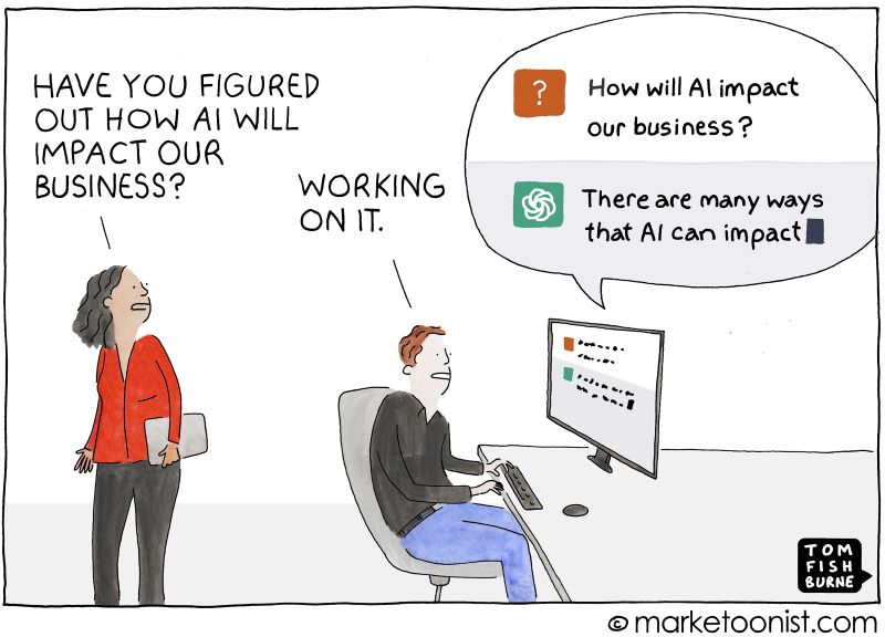 AI Tidal Wave from Marketoonist, 2023. Used with permission.